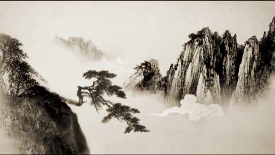 水墨山水古风背景素材