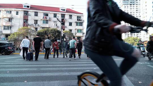 上海浦西马路街景视频素材模板下载