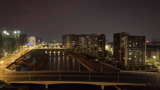 深圳会展湾夜景航拍