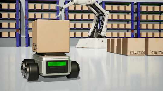 智能化仓储和仓库机器人视频素材模板下载