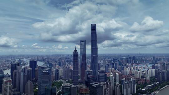 上海三件套航拍视频素材模板下载