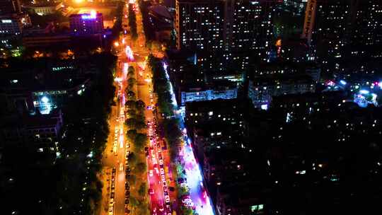 杭州钱塘新区云水城市车流夜景延时摄影视频素材模板下载