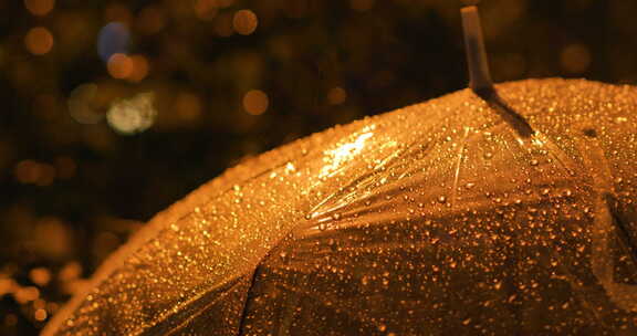 夜晚下雨雨景