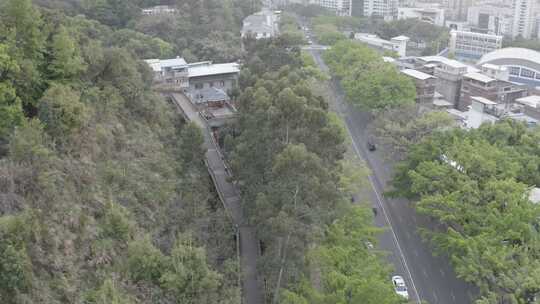 福建省龙岩市新罗区南城街道登高山公园航拍