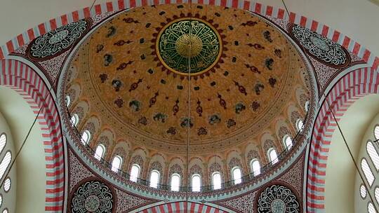 苏莱曼尼耶清真寺的祈祷室视频素材模板下载