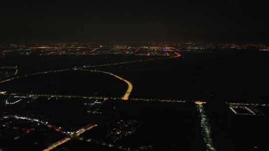 同里古镇夜景航拍