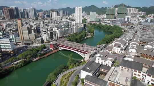 贵州铜仁风雨桥航拍视频素材模板下载