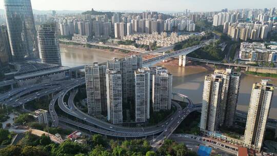 重庆渝中城市建筑风光美景航拍