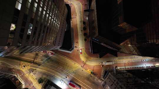 俯拍香港街景道路