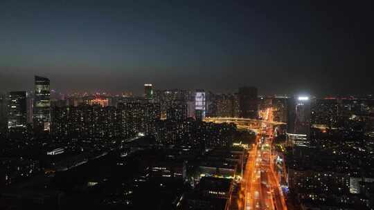 航拍武汉夜景