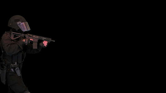 反恐部队警察步行，阿尔法频道