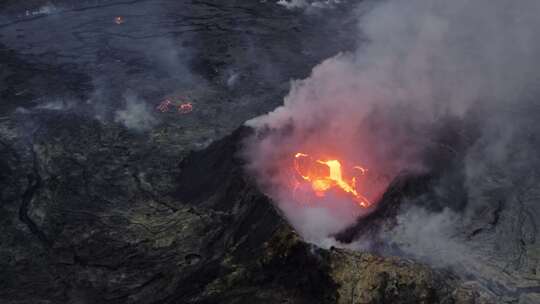 火山，熔岩，流动，喷发