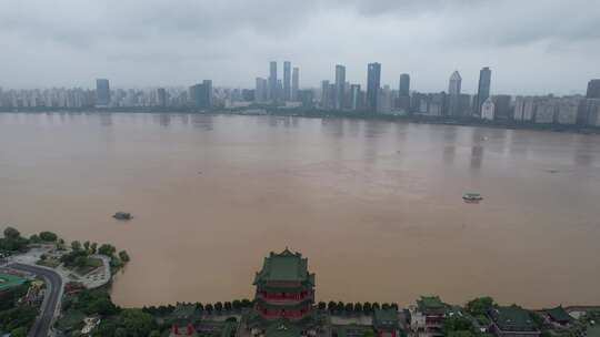 暴雨来临江西南昌红谷CBD航拍