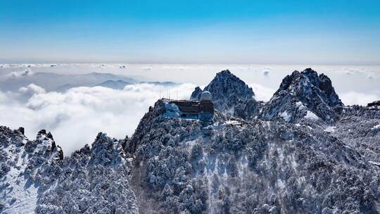 黄山雪景云海延时