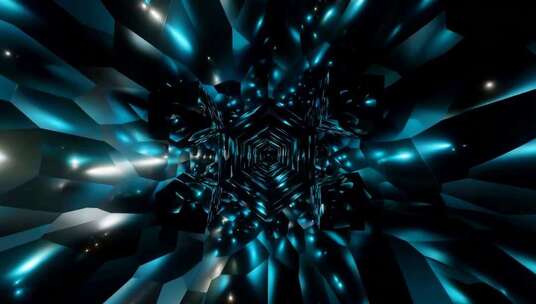 科技感蓝色光影隧道背景