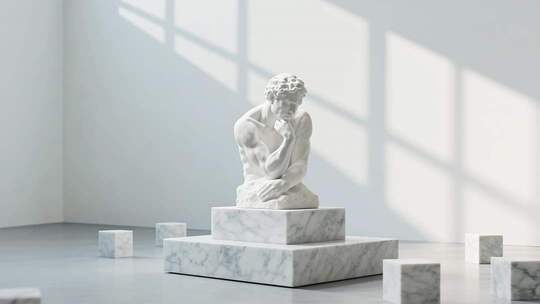 室内雕塑光影效果素材