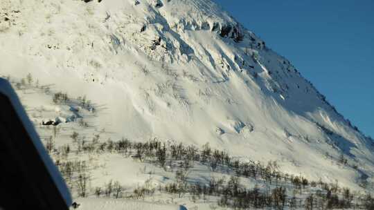 雪，挪威，山顶，斜坡