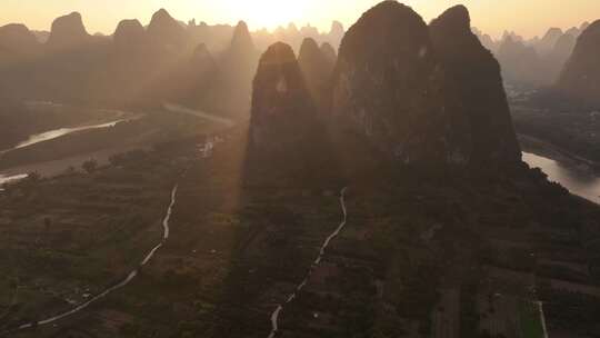 桂林山水喀斯特地貌风光