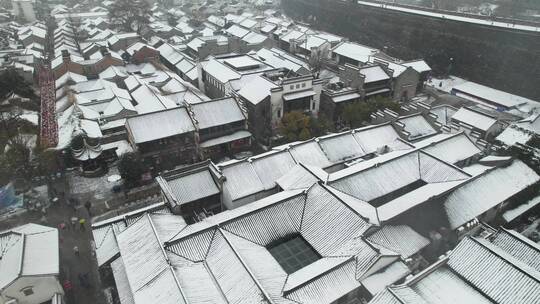 4k航拍南京中华门明城墙雪景