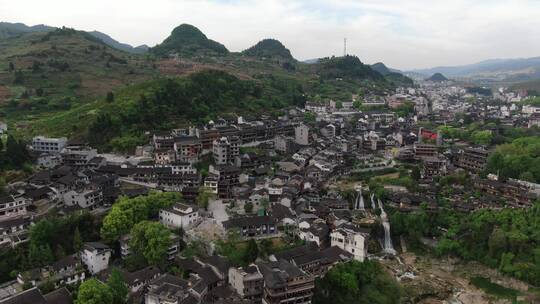 旅游景区湖南湘西芙蓉镇4A景区航拍