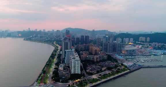 珠海湾海湾景点航拍