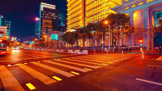 上海陆家嘴环路夜景延时