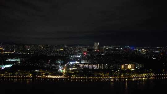 广州城市夜景灯光航拍