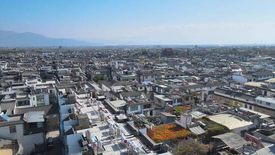 大理古城区城市建筑航拍