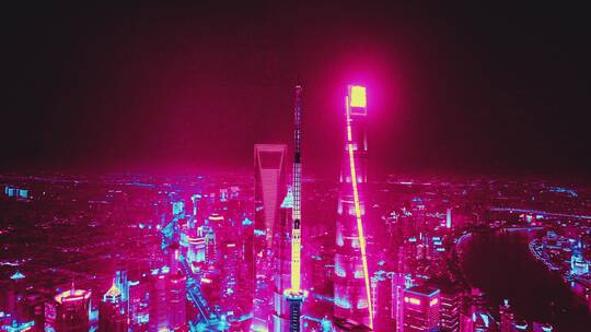 上海赛博夜景航拍