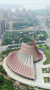 城市航拍湖南株洲神农大剧院