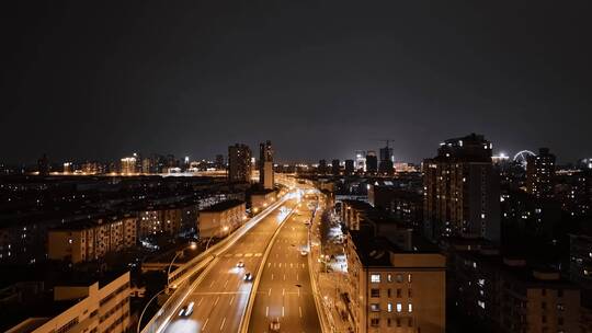 沪闵路高架路夜景延时