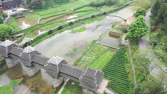 程阳八寨风雨桥视频素材模板下载