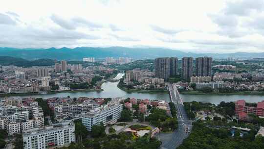 厦门同安城市地标建筑街道公园航拍