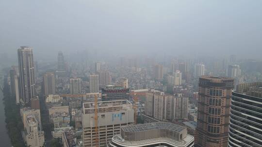 灰霾天气的广州海珠视频素材模板下载