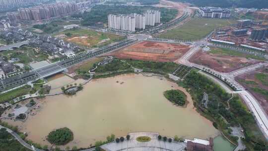 福建省南平市大剧院航拍