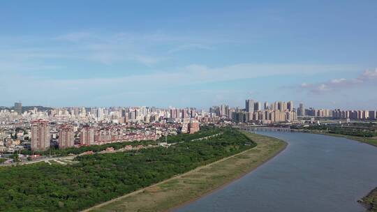 航拍泉州市区大景晋江河江滨经济丰泽鲤城