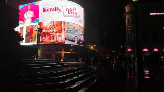 城市中的雨夜