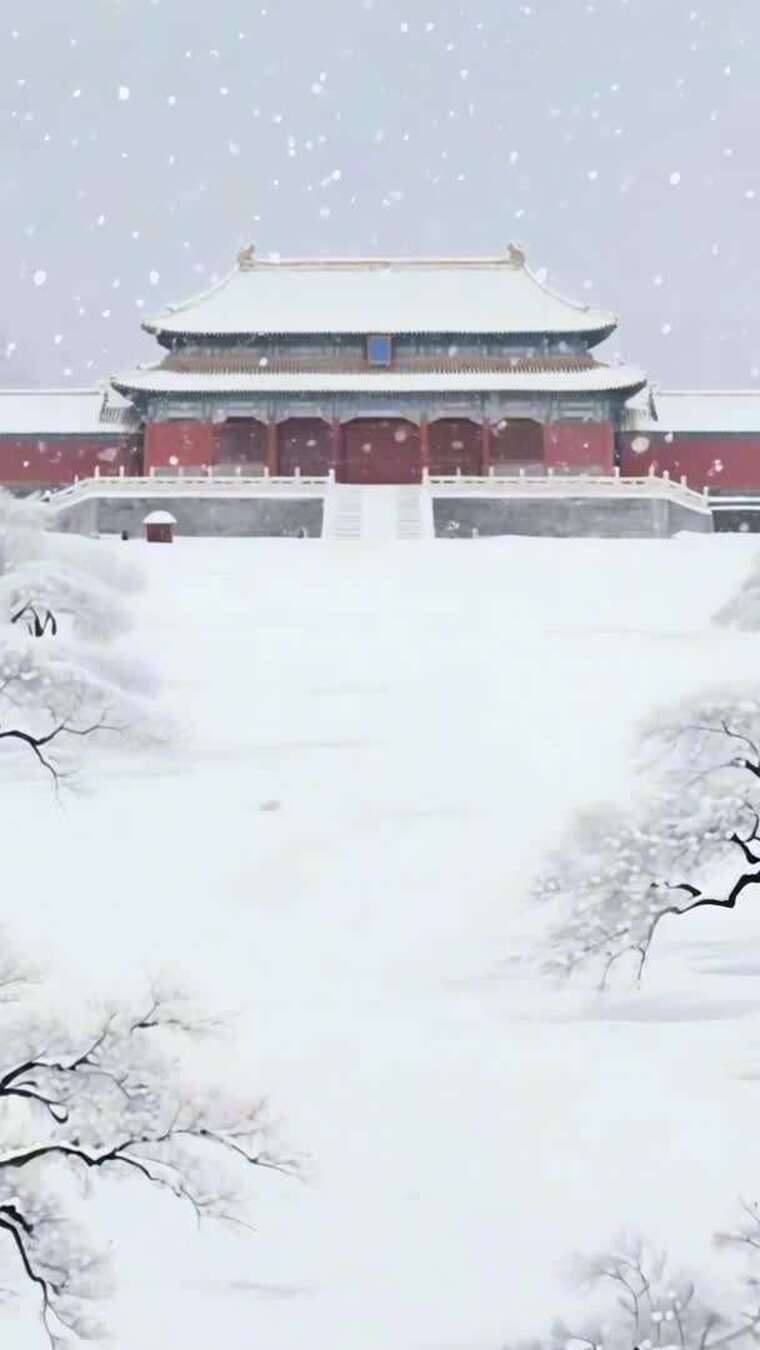 【竖屏】冬季小寒大寒立冬雪景自然风光