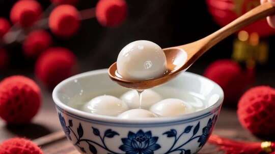 元宵节汤圆节日春节喜庆背景