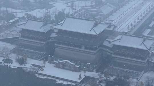 隋唐洛阳城九洲池雪景