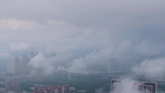 中国武汉两江四岸城市地标风光