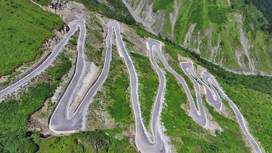 航拍四川独库公路宝康线高山森林风光