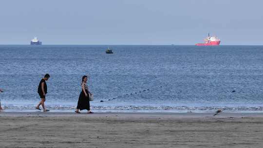惠州双月湾沙滩航拍