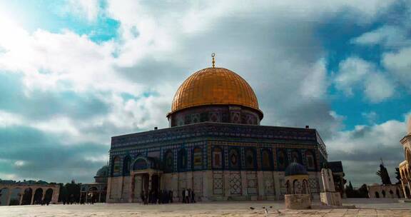 耶路撒冷的圆顶清真寺延时摄影