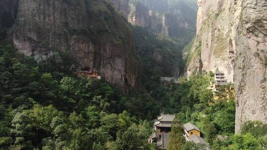 航拍温州雁荡山不同地质结构