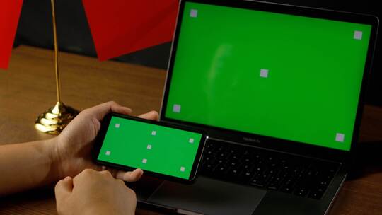 屏幕抠像 绿屏电脑手机屏幕可替换横屏抠像