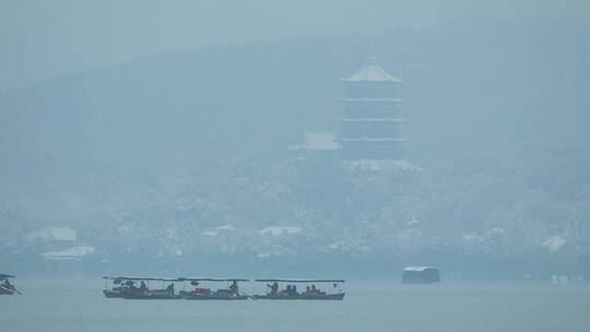 杭州西湖冬天雪景视频素材