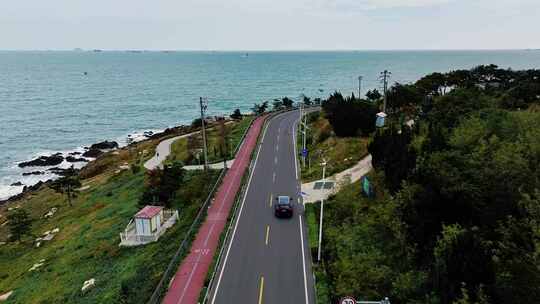 沿海盘山公路汽车行驶素材