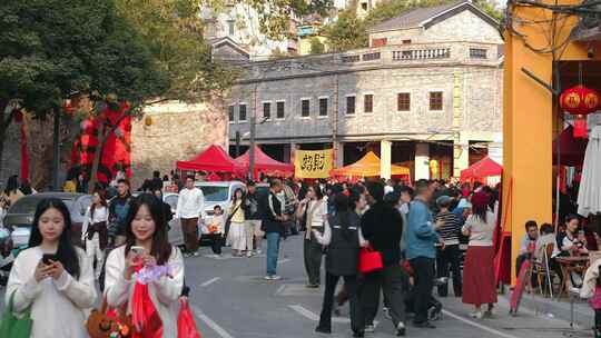 佛山禅城快子路挥春街延时素材03