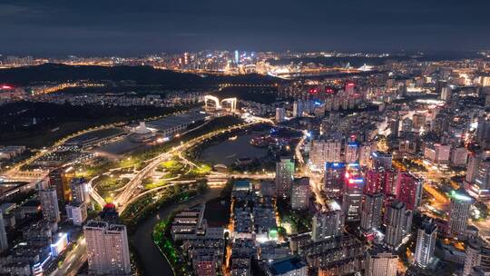 南宁琅东青秀区夜景延时